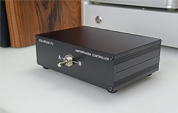 P2 2(1)-IN-1(2)-OUT Amp Amplifier Speaker Switcher Selector Switch Splitter 2-way loudspeaker control combiner box