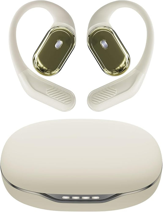 Open-Ear Headphones, Over Ear Earbuds with Ear Hooks, True Wireless Bluetooth Earphones with Microphone, Touch Control, Clear Calls, 60H Playtime, IPX7 Waterproof for Running and Workouts