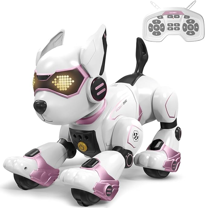 okk Robot Dog for Kids, Remote Control Dog and Touch Voice Interactive, Programmable Robot with lmitation Show, Sing Dance Electronic Pet, Smart Gesture Sensing Puppy Gift for Boys Girls