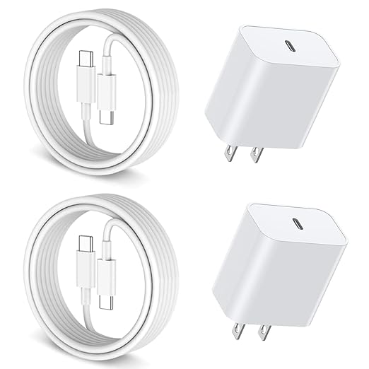6FT iPhone 17 16 15 Charger Fast Charging, 2Pack 20W USB C Apple Charger Travel Plug Block Phone Charging Cable Cord for iPhone 17 Air/17 Pro/17 Pro Max/16e/16 Pro Max/16 Plus/15/15 Pro/15Pro Max/iPad