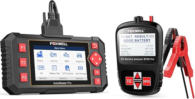FOXWELL NT604 obd2 Scanner and BT100 Pro Battery Tester