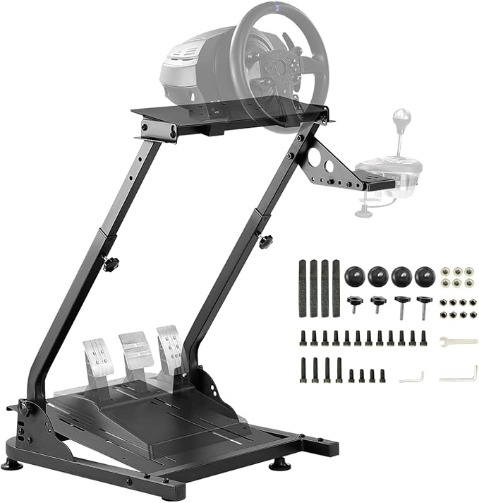 Grefinity Racing Wheel Stand，Height Adjustable Steering Wheel Stand Racing Simulator Cockpit for Logitech G920 G29 G923 G27 G25, Thrustmaster T300RS TX F458 T500RS T150 Xbox PS4 PS5 PC
