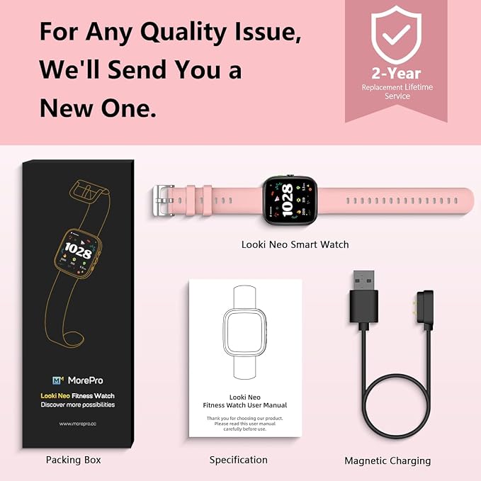 MorePro Smart Watch (Answer/Make Call), 1.83” Health Fitness Watch with Heart Rate, Blood Pressure,SpO2 and Sleep Monitor, 100+ Sports Modes, IP68 Waterproof Fitness Tracker for Men Women