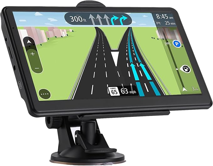 7-Inch Touch Screen GPS Navigation for Car, Truck and RV with 2025 Maps - Speed and Red Light Warning Alerts - Free Lifetime Map Updates