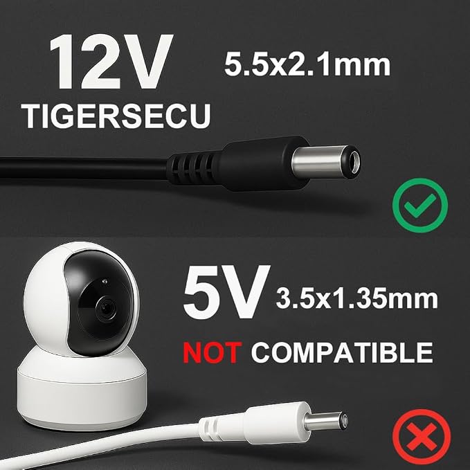 TIGERSECU 12V 8A Power Adapter for Security Cameras and DVRs, with 9-Way Splitter, 100V-240V, 2.1x5.5mm Power Supply, Compatible with Lorex, Night Owl, Swann, ZOSI, Reolink, Annke IP and BNC Cameras