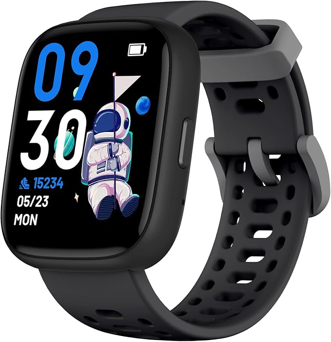 Smart Watch for Kids with Find My, 1.83" Fitness Tracker Watch No APP No Phone Needed, Pedometer, Heart Rate, Sleep Monitor, IP68, Puzzle Games for Girls Boys Teens 5-16, Gift, Black