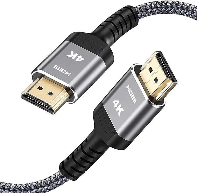 Highwings 4K HDMI Cable 8FT - 4K@60Hz HDR Braided HDMI Cord, 18Gbps High Speed with Ethernet/ARC, 3D, HDCP 2.2, ARC, Compatible for PS-5/4/3/4K HDTV/Monitor/Projector/Streaming Media