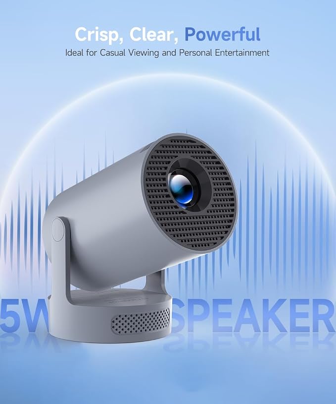 Magcubic Mini Projector 4K Support, Portable Projector with WiFi 6 and Bluetooth 5.4, 5W Soundbase Speaker, Smart Proyector with Auto Vertical Keystone 180°Rotatable for Movie Home Outdoor