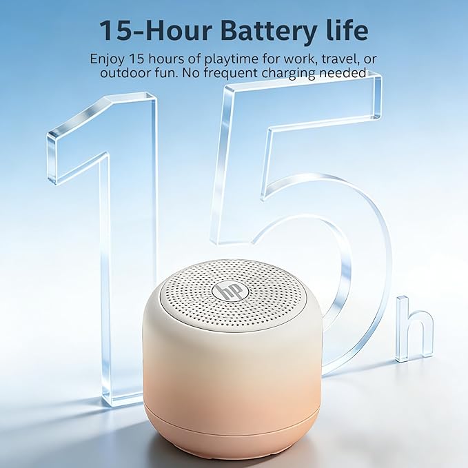 HP Portable Bluetooth Speaker, Wireless Mini Speaker with HiFi Stereo Sound, IPX7 Waterproof, 15H Playtime, TWS Pairing for Outdoor, Travel, Home, PC, Laptop, Gifts for Men Women (Gradient Latte)