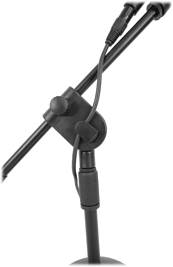 Rockville RDMS70 Desktop Microphone Stand with Boom Arm, Steel Round Base, Adjustable Height, Low Profile, Scratch-Resistant Finish, Anti-Slip Base, for Podcasting and Streaming