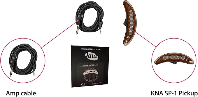 KNA SP-1 Passive Single-Coil Soundhole Pickup for Steel-String Acoustic Guitar – Clear Natural Tone, Lightweight, Low-Profile, Easy No-Mod Installation, Passive No-Battery, Detachable