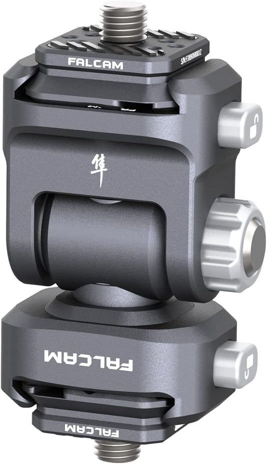 FALCAM F22 Camera Monitor Mount, Dual Quick Release Field Monitor Mount Holder with 1/4" Screws, 360° Swivel and 180° Tilt Aluminum Camera Monitor Mounting Adapter Fits for 5" & 7" Field Monitor