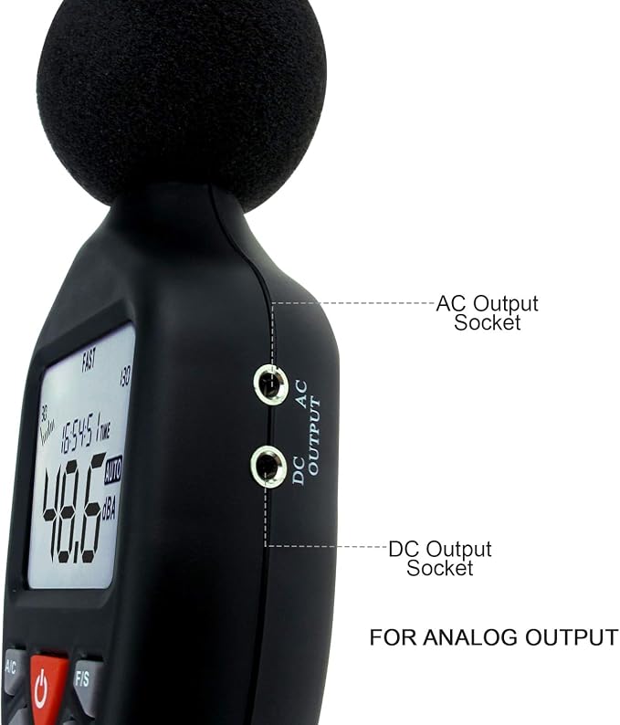 Decibel Meter Sound Level Meter with Data Logging, High Accuracy dB SPL Meter with LCD Backlight, Real-time Display, 30-130 dB Range, Connect Software in PC
