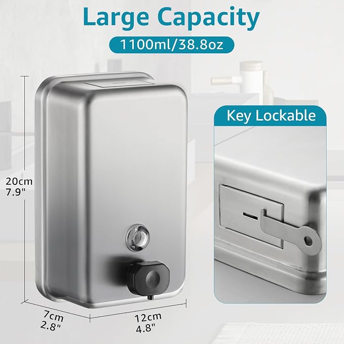 modunful Commercial Hand Dryer & Soap Dispenser Set for Bathrooms