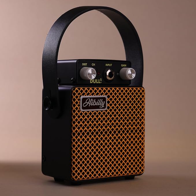 Rechargeable 5W Mini Guitar Amplifier, Full-Metal Pocket Amp with 3" Speaker, Clean/Overdrive/Distortion Modes & Bluetooth Music/Backing Track Mixing- Dull 5