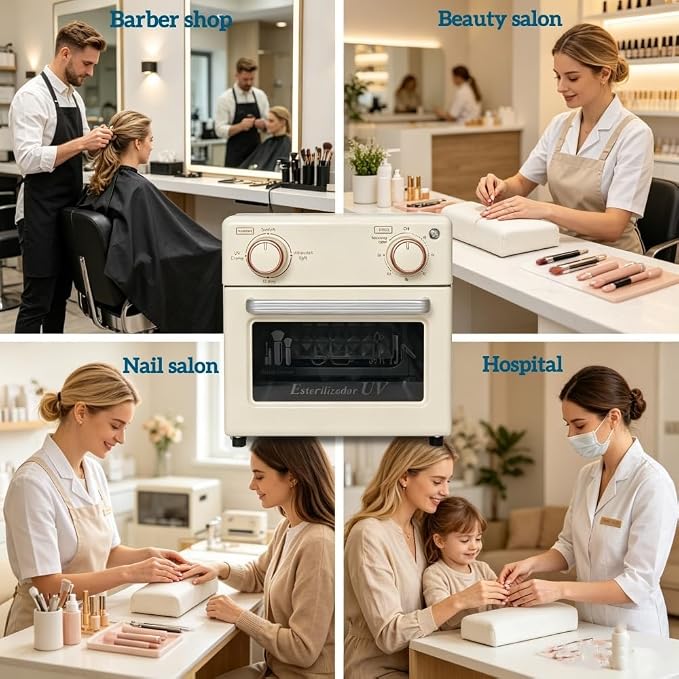 Sterilizer Tools, 10L Drying and 3-in-1 Disinfection Tools 150W Sterilizer with Timer Disinfection Cabinet Suitable for Mother-Child Products, Towels, Hair Salons, Nail Studios (White1)