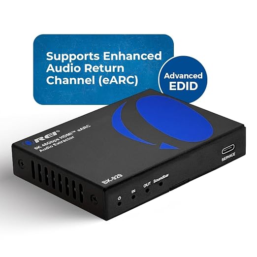 OREI eARC 8K Audio Extractor, Extract Dolby Atmos Convert Sound bar 4K @ 120hz 18G HDMI 2.0 ARC Support HDCP 2.2 Perfect for 8K Monitors, HDR, Dolby Vision, HDR10 Support Sonos Bose (BK-929)