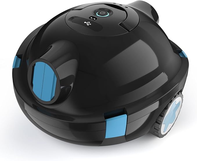 Y10 Robotic Pool Cleaner,Cordless Pool Vacuum with 150 Mins Runtime,High Efficiency Dual Suction Power,Self-Parking&Smart Navigation for Above-Ground & Flat Inground Pools up to 1300 sq.ft (Charcoal)