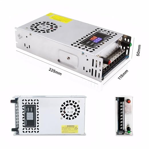 Adjustable Power Supply DC 0-48V 0-12A 600W with LED Display 48V Power Supply Variable AC to DC Converter 110V to 48V Designed for LED Light Car Stereo Electronics (48V-12A-600W, DC48V)