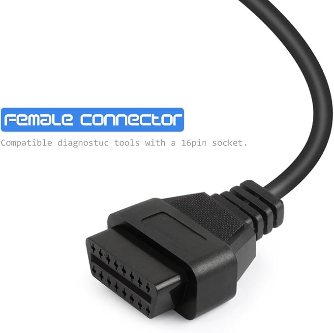 FOXWELL Code Reader NT614 Elite OBD2 Scanner and FOXWELL OBD2 OBD II 16Pin Male to Female Diagnostic Extension Convert Cable