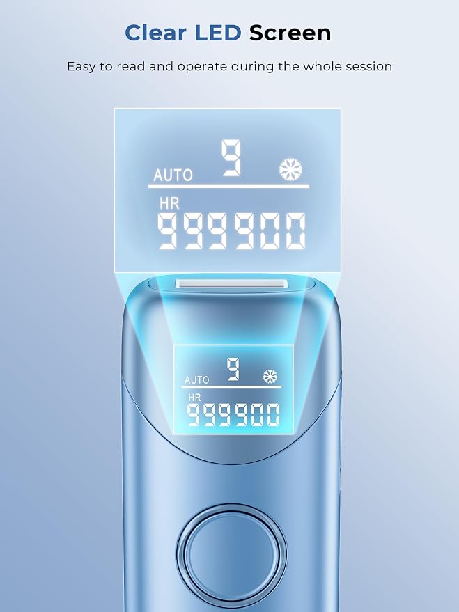 Ubroo Laser Hair Removal with 5℃ Ice Cooling,Hand-held Hair Removal Device IPL Hair Removal for Women and Men,Reduce Hair Regrowth,Full Body Use for Legs,Bikini,Armpits（Blue）