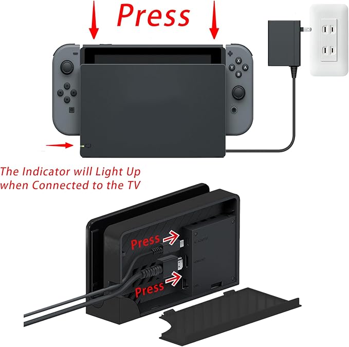 Dock Station for Nintendo Switch/Switch OLED with LAN Port,3-1 Switch Docking Station Set for TV with 1080P HDMI Cable and AC Adapter,Dock Base Charging Dock Station for Nintendo Switch/OLED (Black)