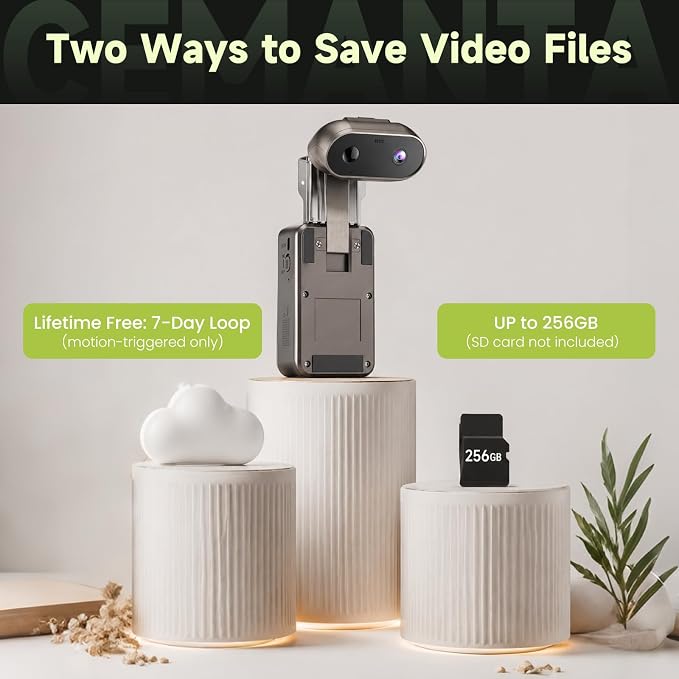 2K Indoor/Outdoor Security Camera, Wireless Doorcam for Home Surveillance, Free Cloud Storage, 2.4G/5Ghz WiFi, 2-Way Talk, AI Human Detection, Tamper-Proof, Compatible with Alexa