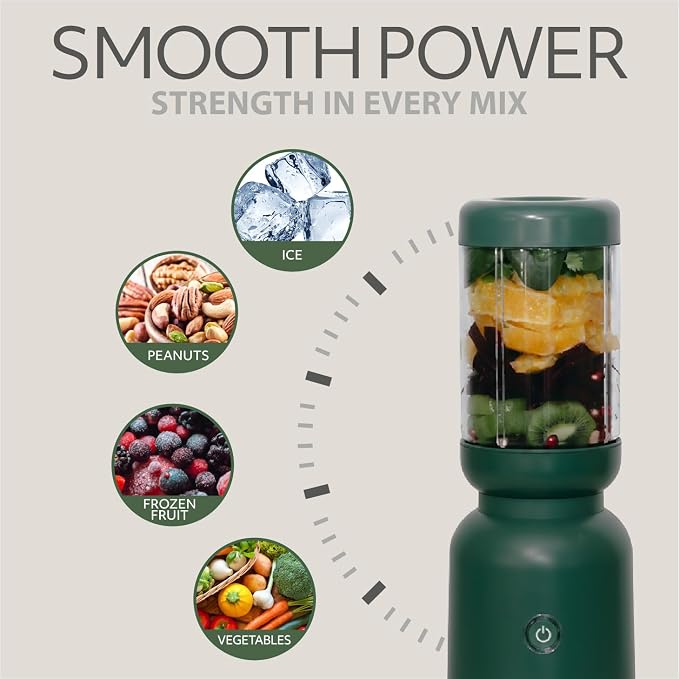WILLOW Eco Series Warrior Blender, Compact Personal Blender for Smoothies, Shakes & Ice Crushing, One-Button-Operation Smoothie Maker, 600 Watt Base, Includes 30 OZ Cup + To-Go Cup with 2 Lids