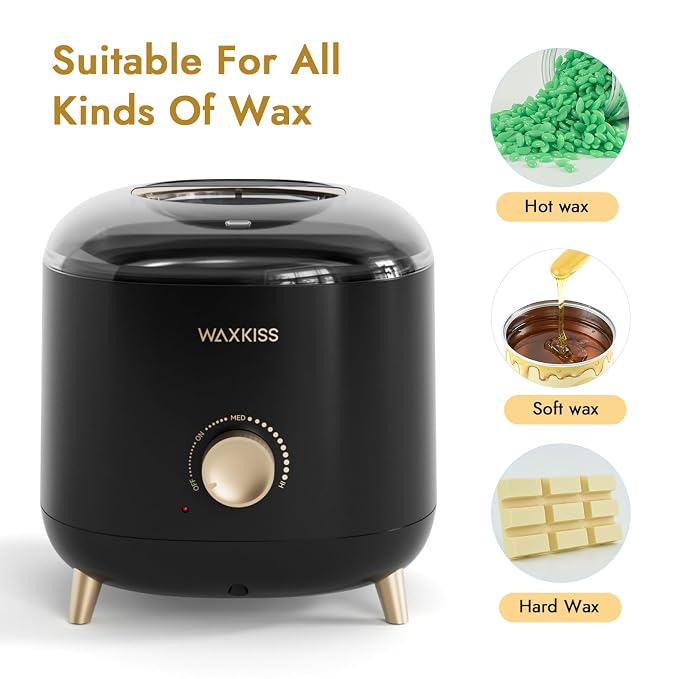 Large-Capacity Wax Warmer for Hair Removal – 1000 ml Wax Heater with Adjustable Temperature Control, Ideal for Salon & At-Home Use (Black)