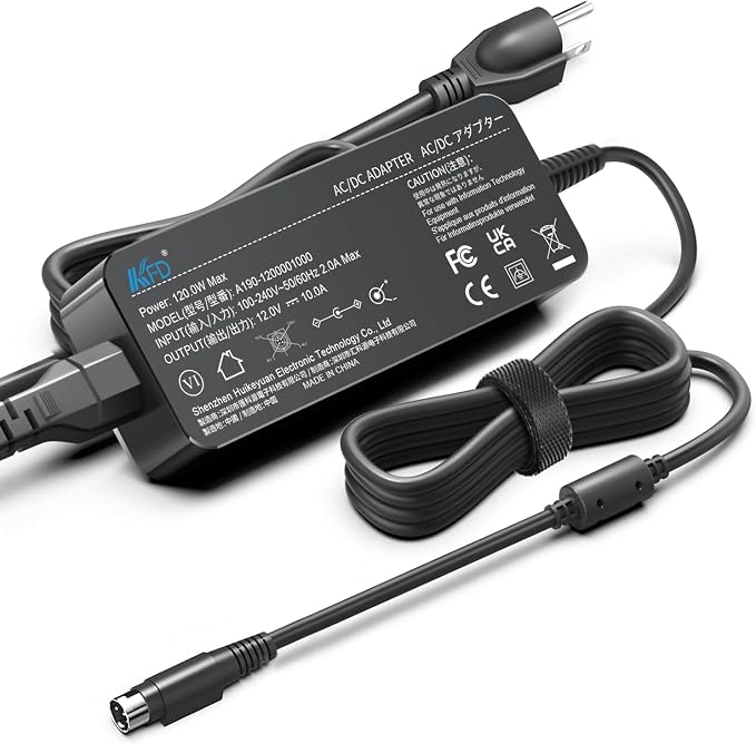 KFD 12V 10A 120W 4PIN AC Adapter for Synology NAS DiskStation DS1520+ DS1019+ DS1522+ DS916+ DS918+ DS920+ DS923+ DS723+ DS420+ DS423 DS620slim DS720+ DS418 DS718+ NAS Server Charger Power Supply Cord