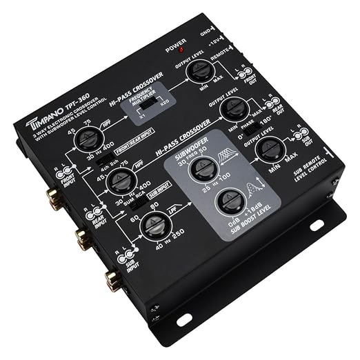 Timpano 3-Way Electronic Crossover Remote Subwoofer Control Equalizer TPT-360