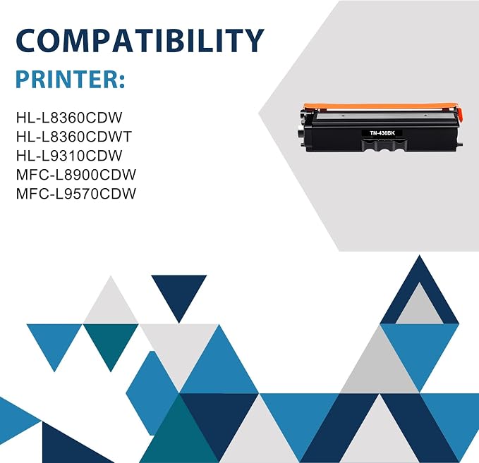 TN436 TN-436 Toner Cartridge 4-Pack Compatible Replacement for Brother TN436 TN 436 TN-436 TN436BK TN436C TN436M TN436Y for HL-L8360CDW HL-L8360CDWT HL-L9310CDW MFC-L8900CDW MFC-L9570CDW Printer