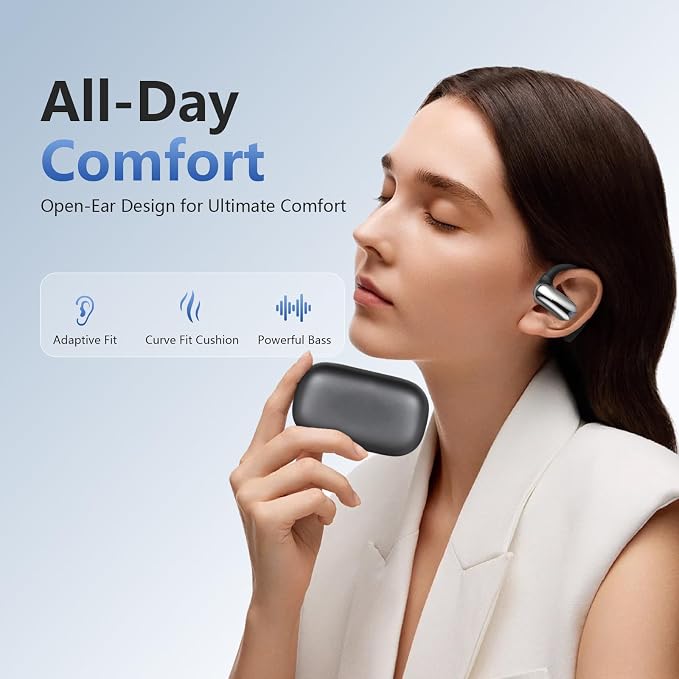 Open Ear Headphones Wireless Bluetooth 6.1, Over Ear Earbuds with Ergonomic Earhooks, 40H Playtime Sports Wireless Earbuds, IPX6 Waterproof Lightweight Running Headphones for Workout, Cycling