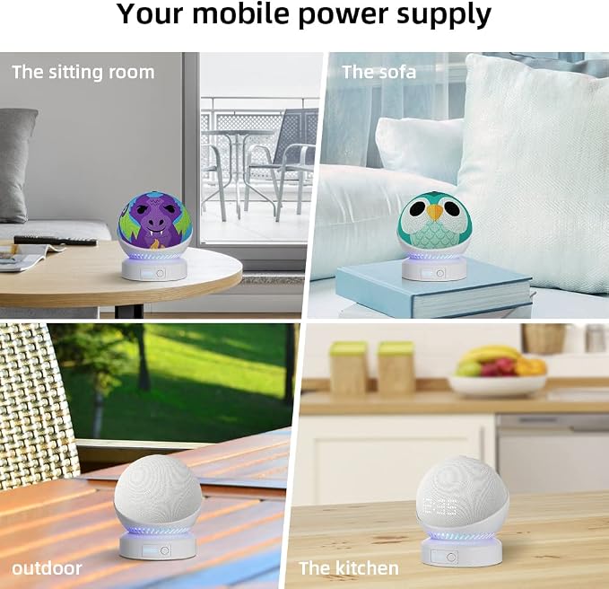 Battery Base for Echo dot 5th Generation Portable Echo Dot 4th Generation and Homepod Mini Battery Stand Accessories， not Including the Speaker(White)