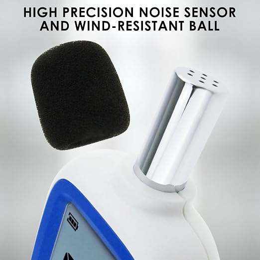 Wireless Decibel Meter, Bluetooth Sound Level Meter with App Data Logging and Alarm- Portable Audio Sound Tester Measures Noise Levels from 30~130dBA Noise Meter for Classroom, Home, Office