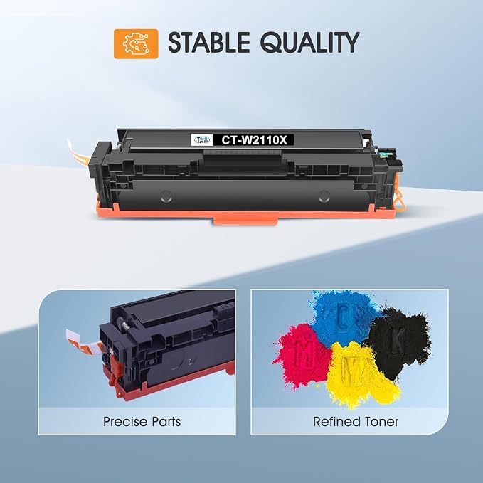 206X Toner Cartridges 4 Pack High Yield M283fdw M283cdw M255dw Compatible for HP 206X 206A 206 Color LaserJet Pro MFP M283fdn M255nw M282nw M283 M255 M282 W2110X W2110A Printer Ink (with Chip)