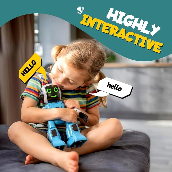 Mirana Moonwalker | Smart Interactive AI Walking & Talking Robot | Remote & App Controlled Toy for Kids | USB Rechargeable Type-C | in-Built Bluetooth Speaker | for Boys & Girls 3+ Years (Sky Blue)