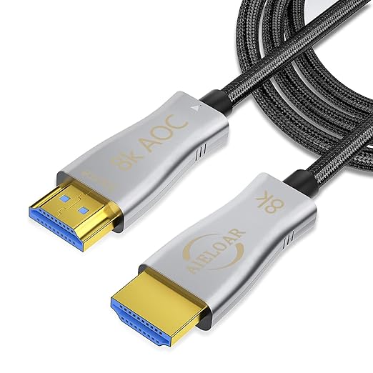 HDMI Fiber Optical Cable 65Ft, High Speed 48Gbps HDMI 2.1 Cord Support with 8K@60Hz 4K@120Hz Dynamic HDR10,eARC,HDCP2.2