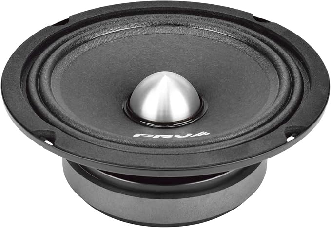 PRV AUDIO 2X 6MR250B-4 Slim Midrange 6.5" Shallow Bullet Speakers 250 Watts 4 Ohm, Slim Mount Car Audio Bullet Loudspeaker Compact for Doors with 1 Exclusive Lanyard (2 Speakers)
