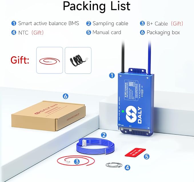 100BALANCE BMS 40A Active Balance 1A 8S-24S Build in Bluetooth Cell Balancing Smart PCB Battery Protection Board for Li-ion/Lifpo4/LTO Lithium Battery Pack
