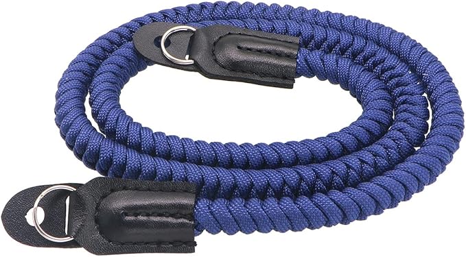 Paracord Woven Camera Neck Shoulder Strap Belt Hand Compatible with Canon Nikon Sony Olympus Pentax Fujifilm Panasonic SLR DSLR Digital Mirrorless Cameras 36inch Navy Blue