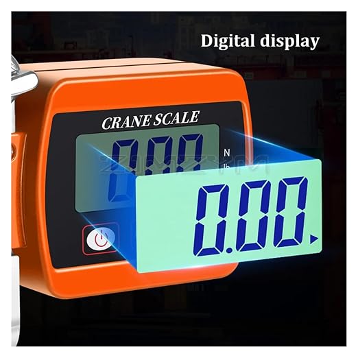 300KG/500KG Digital Crane Scale Portable Hanging Heavy Duty LCD Backlight Industrial Hook Scales Unit Change(Orange,500KG)
