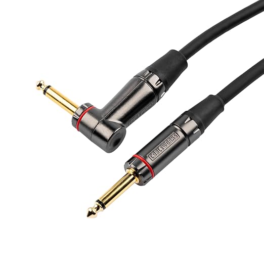 Cableworks By Gator Cases Headliner Series Premium 10 Ft Straight to Right Angle Guitar Instrument Cable (GCWH-INS-10RA)
