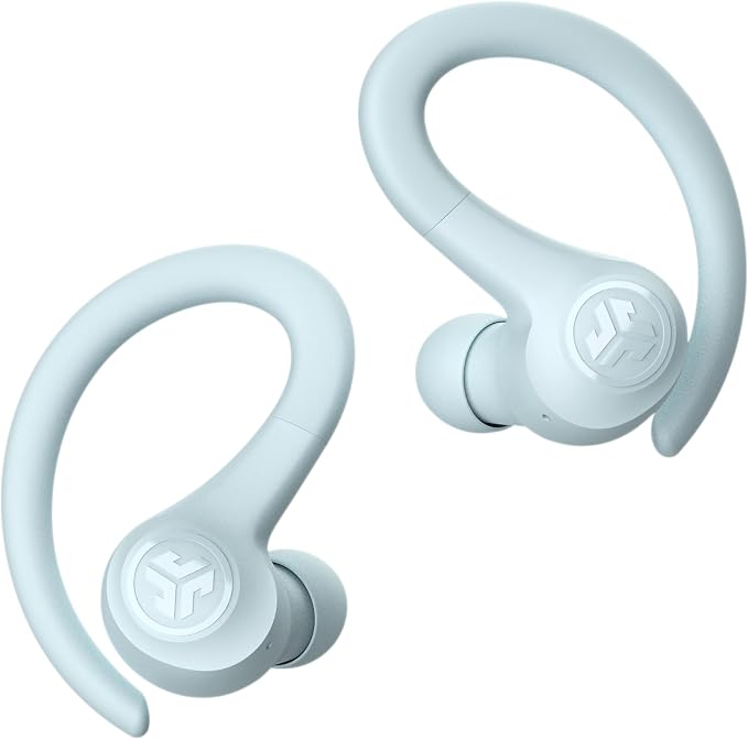 JLab, Go Sport+, True Wireless Workout Earbuds, Bluetooth Sport Earbuds, Clear Calling, Light Blue