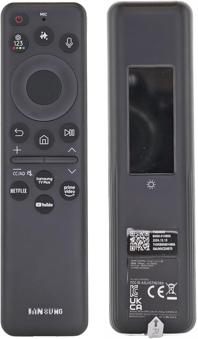 Dan's Originals BN59-01480A / TM2360E for Samsung TV Remote Control with AI, Voice and Pointer for 2025 TVs - Eco Solar Cell - Supplied with QN75QN80FDFXZA, QN55S90FDFXZA, QN98QN990FFXZA, and More