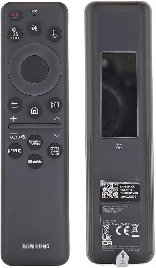 Dan's Originals BN59-01480A / TM2360E for Samsung TV Remote Control with AI, Voice and Pointer for 2025 TVs - Eco Solar Cell - Supplied with QN75QN80FDFXZA, QN55S90FDFXZA, QN98QN990FFXZA, and More