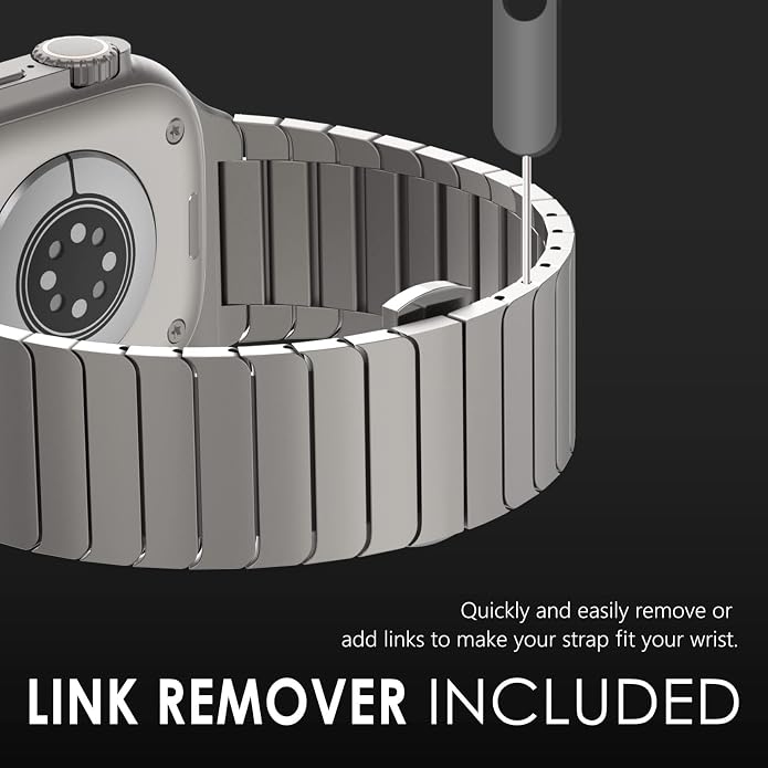 NewWays Titanium & Stainless Steel Link Bracelet for Apple Watch Band Ultra 3 2 1 Band 49mm Series11 10 46mm 42mm 45mm 44mm 41mm 40mm 38mm Series 3-11