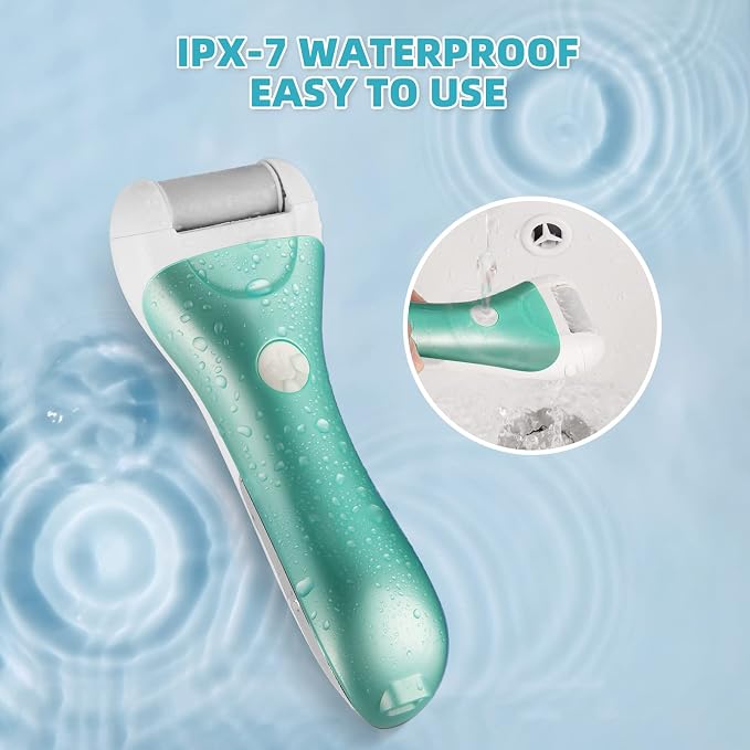 Electric Foot Callus Removers for Feet - Rechargeable Waterproof Portable Electronic Foot File Pedicure Tools for Cracked Heels Dead Skin（Blue & Black）