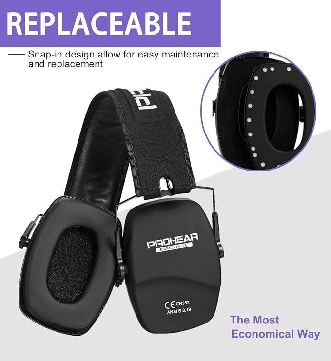 PROHEAR Ear Protection Safety Earmuffs for Shooting Noise Reduction Slim Hearing Protector