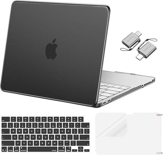 MOSISO Crack-Resistant Cover Compatible with MacBook Neo Case 13 inch 2026 Release Model A3404 with A18 Pro Chip, Protective Hard Shell&Keyboard Cover&Screen Film&Type C, Black